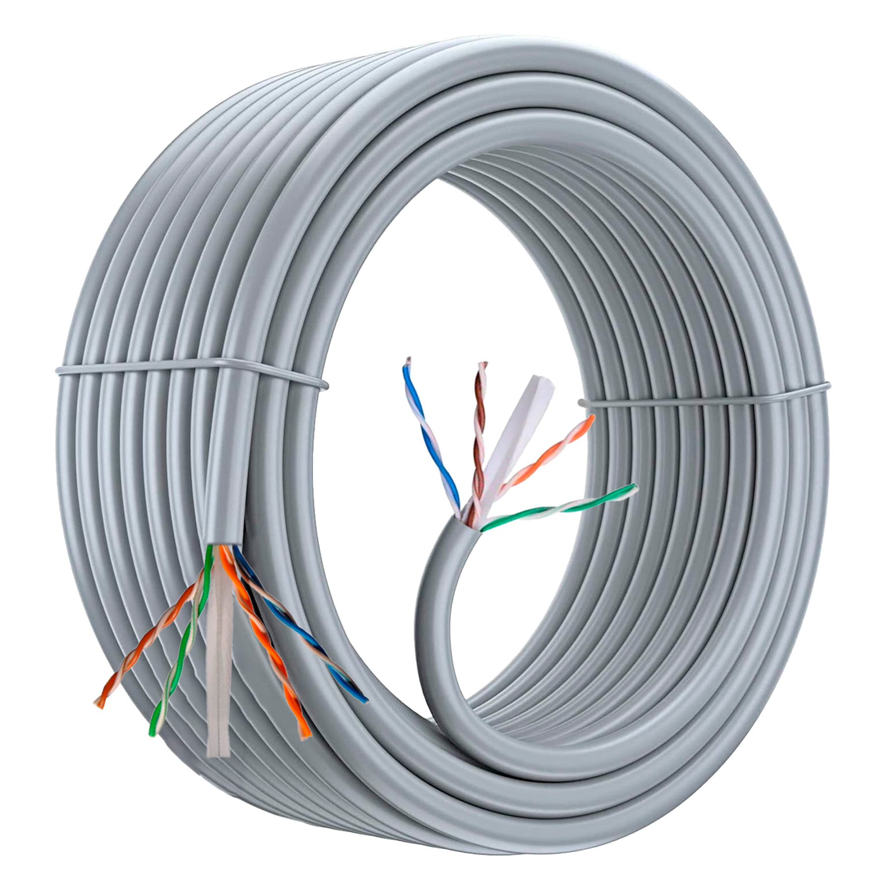 aiten data Bobina Cable de Red 305 m, UTP CAT6, Polietileno de Alta Densidad (Solid HDPE) y LSZH – Cuatro Cables Trenzados y separador – Diámetro Conductor de 0.56 mm OFC (Oxygen Free Copper) 99.97% - Imagen 2