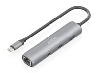 AISENS Dock USB-C A Ethernet Gigabit + Hub 2xUSB-C+1xUSB-A, Gris, 15cm