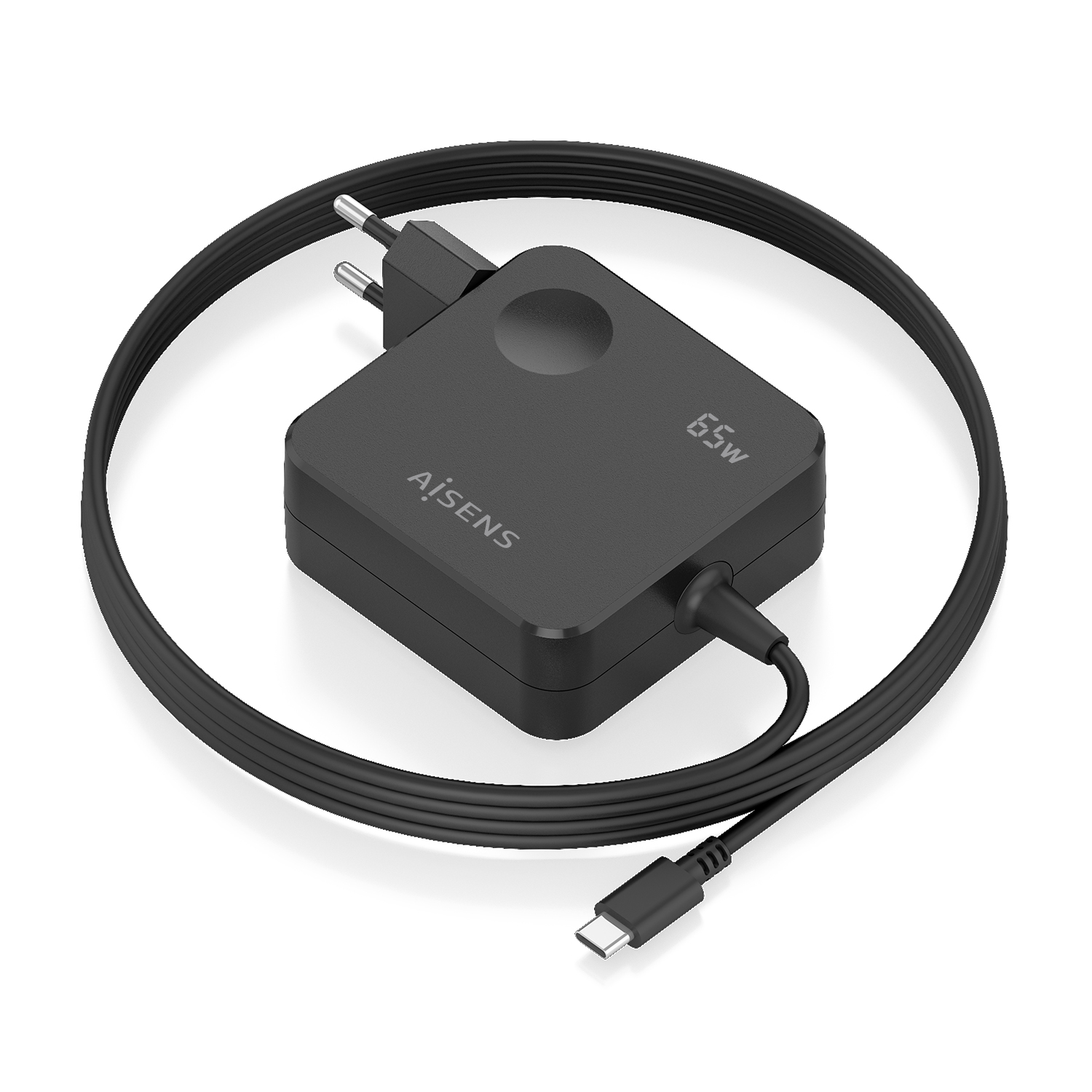 AISENS Cargador 65W PD3.0 1xUSB-C 1.5m, Negro - Imagen 2