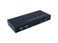 AISENS Conmutador KVM HDMI 4K@60HZ USB 1U-2PC con fuente alimentación, Negro
