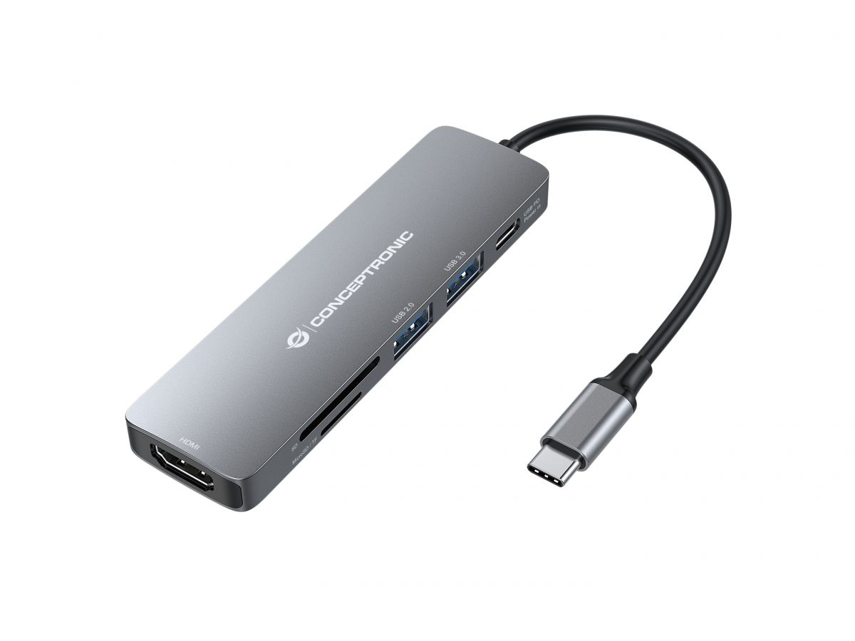 Conceptronic DONN11G base para portátil y replicador de puertos Alámbrico USB 3.2 Gen 1 (3.1 Gen 1) Type-C Gris - Imagen 2