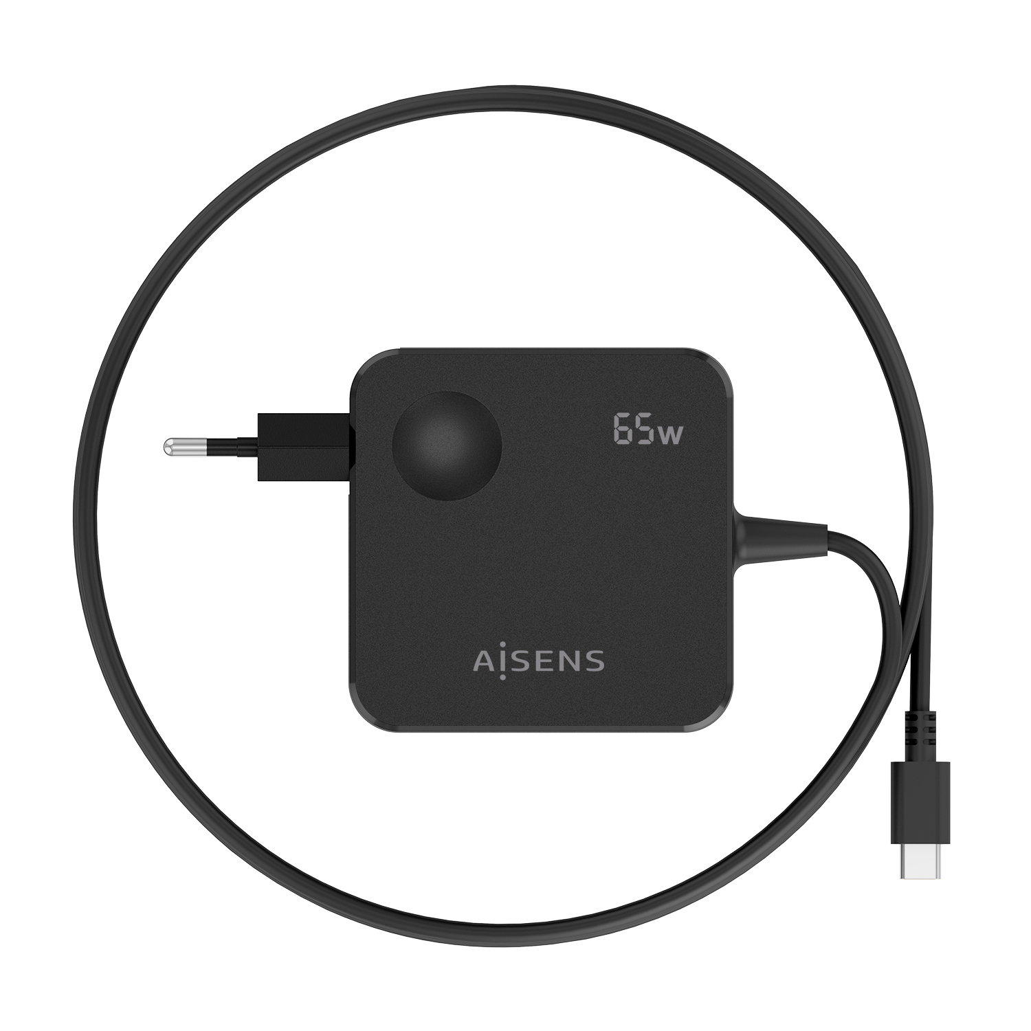 AISENS Cargador 65W PD3.0 1xUSB-C 1.5m, Negro - Imagen 3