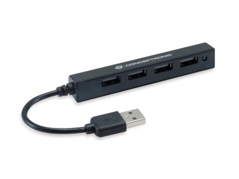 Conceptronic HUBBIES05B hub de interfaz USB 2.0 480 Mbit/s Negro