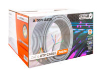 aiten data Bobina Cable de Red 305 m, UTP CAT6, Polietileno de Alta Densidad (Solid HDPE) y LSZH – Cuatro Cables Trenzados y separador – Diámetro Conductor de 0.56 mm OFC (Oxygen Free Copper) 99.97%