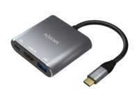 AISENS Conversor USB-C a HDMI/USB-C/Tipo A USB 3.0, 3 en 1, Gris, 15cm